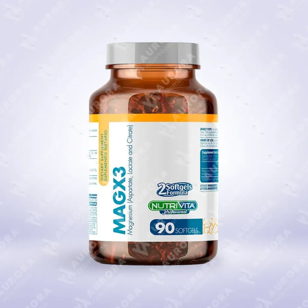 MAGX3 (MAGNESIUM ASPARTATE, LACTATE, CITRATE) FCO X90 SOFT